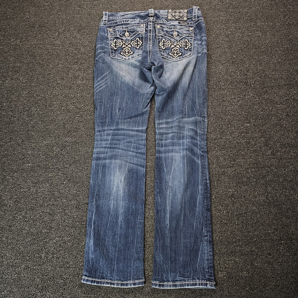 Miss Me Straight Jeans Womens 30 Blue Embroidered Sequin Y2K JE5918T3R Western